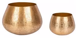 Set di 2 porta vasi in alluminio Bizzotto VARANASI colore oro