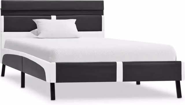 Letto singolo | Letto per adulti | Giroletto con LED senza Materasso Grigio in Similpelle 90x200cm