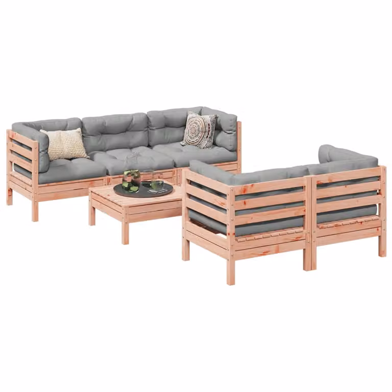 Maison Exclusive - Set da giardino composto da 6 pezzi con cuscini, in legno massello di douglas