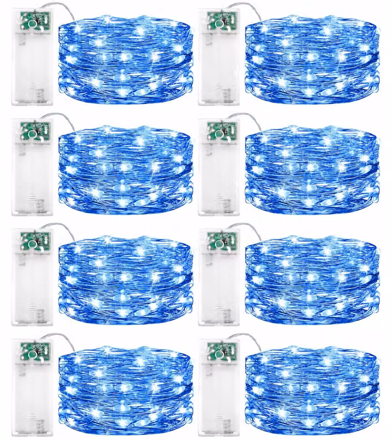 Catena luminosa con cavo in rame, 1 metro, 10 LED - Funzione timer - Modello EC20JA