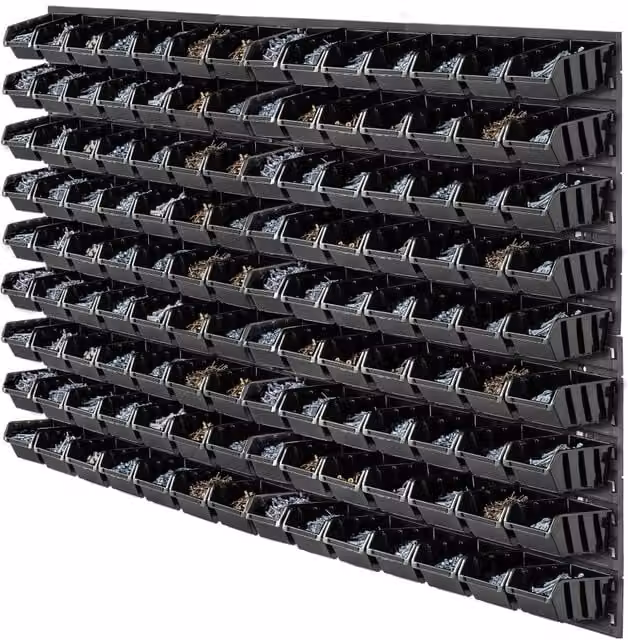 Pannello portautensili da parete KADAX nero in plastica per officina e garage, L: 117 cm, H: 78 cm