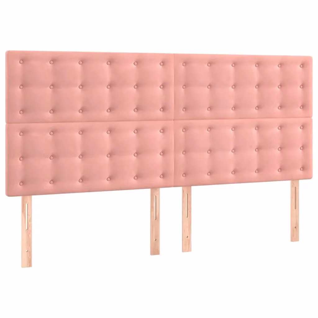 Testiera decorativa in velluto rosa Design Mania L: 180 cm, P: 5 cm, H: 118-128 cm – 2