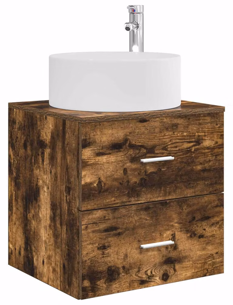 Mobile Lavabo da Parete Rovere Fumo 49,5 x 44,5 x 65,5 cm