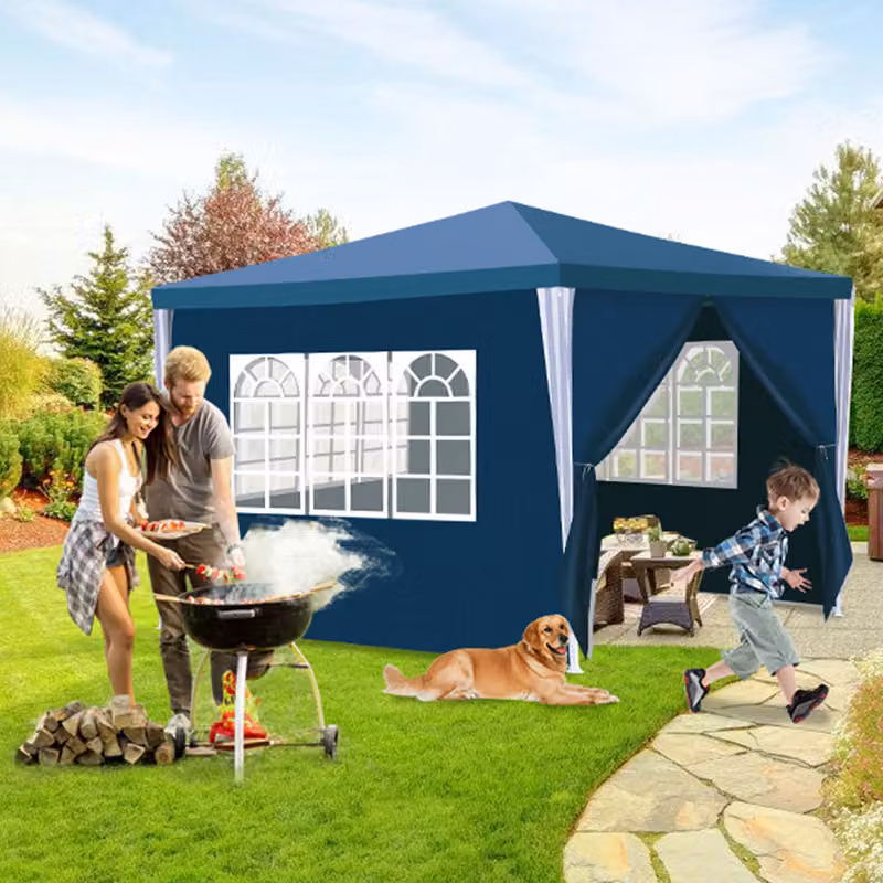 Jopassy gazebo da giardino - gazebo da giardino, tenda da birra per mercati e feste, ideale per matrimoni Blu 3x3m