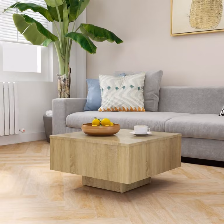 Maison Exclusive - Tavolino Sonoma in rovere 60x60x31,5 cm Materiale ligneo