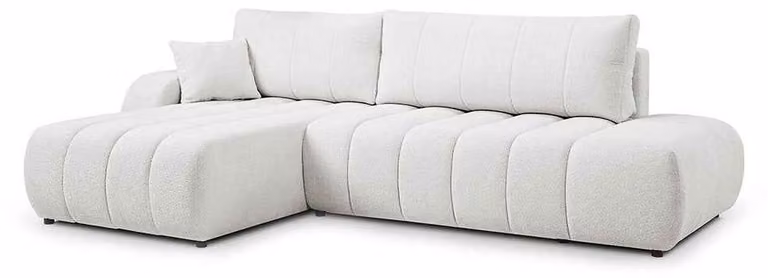 Divano angolare con funzione letto, modello Baloa, lato sinistro, colore "Morgennebel"