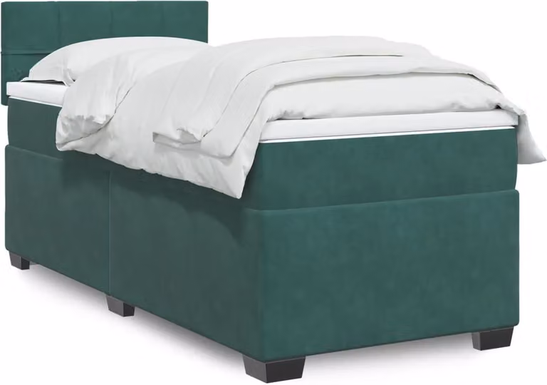 Maison Exclusive - Letto boxspring con materasso verde scuro 100x200 cm velluto