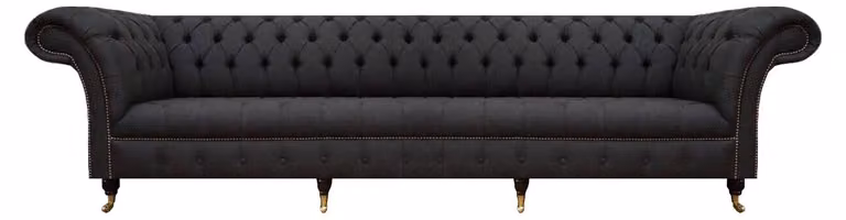 Schwarze Chesterfield Polstercouch Exklusive Wohnzimmer Couch 4-Sitzer
