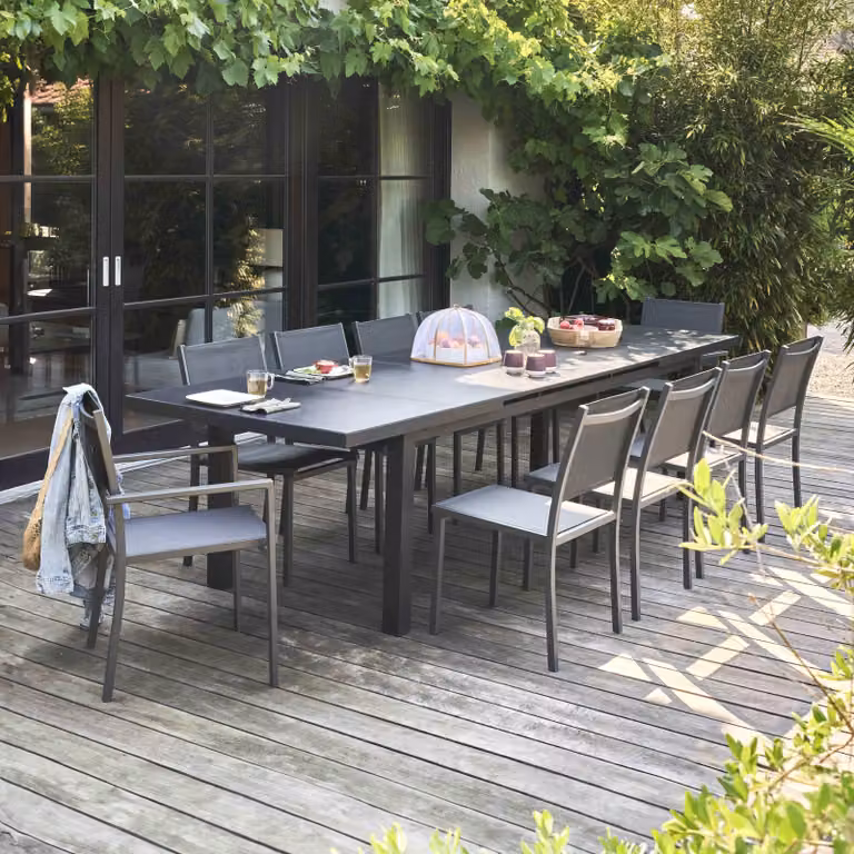 Tavolo da giardino estensibile 256-320 cm 10 posti - Oviala Albi