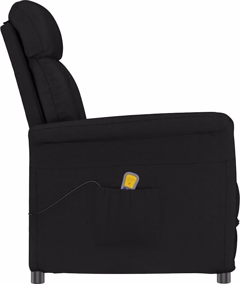 Poltrona massaggiante nera vidaXL, 96,5 x 70,5 x 95 cm, rivestita in microfibra