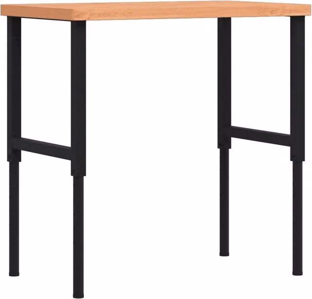 Banco Lavoro Rettangolare in Legno di Faggio e Metallo Nero CFW5727104 con Altezza Regolabile L: 100 cm, P: 60 cm, H: 73-99,5 cm – 1