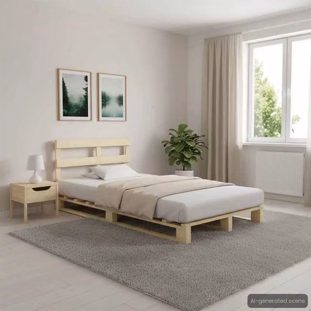 Giroletto in legno massello di pino vidaXL stile rustico L/P: 120 x 200 cm – 1
