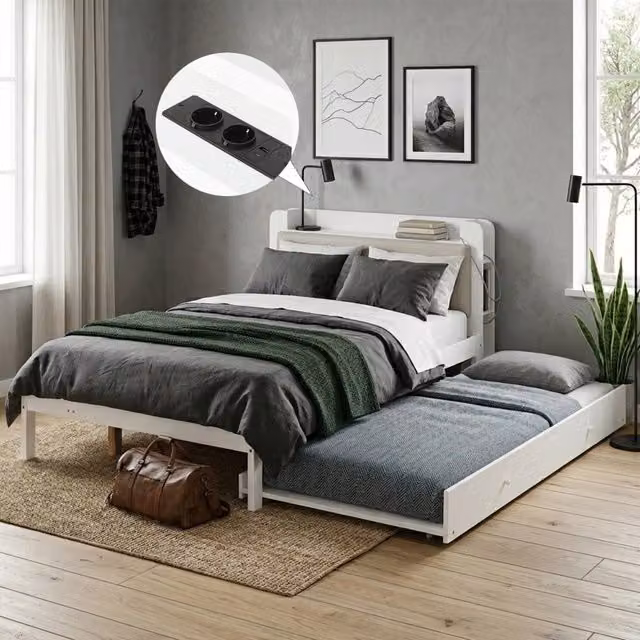 letto funzione legno bianco 120x200 cm