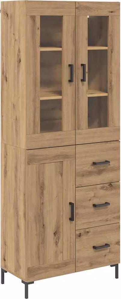 Credenza 2 pcs Rovere artigianale Legno multistrato