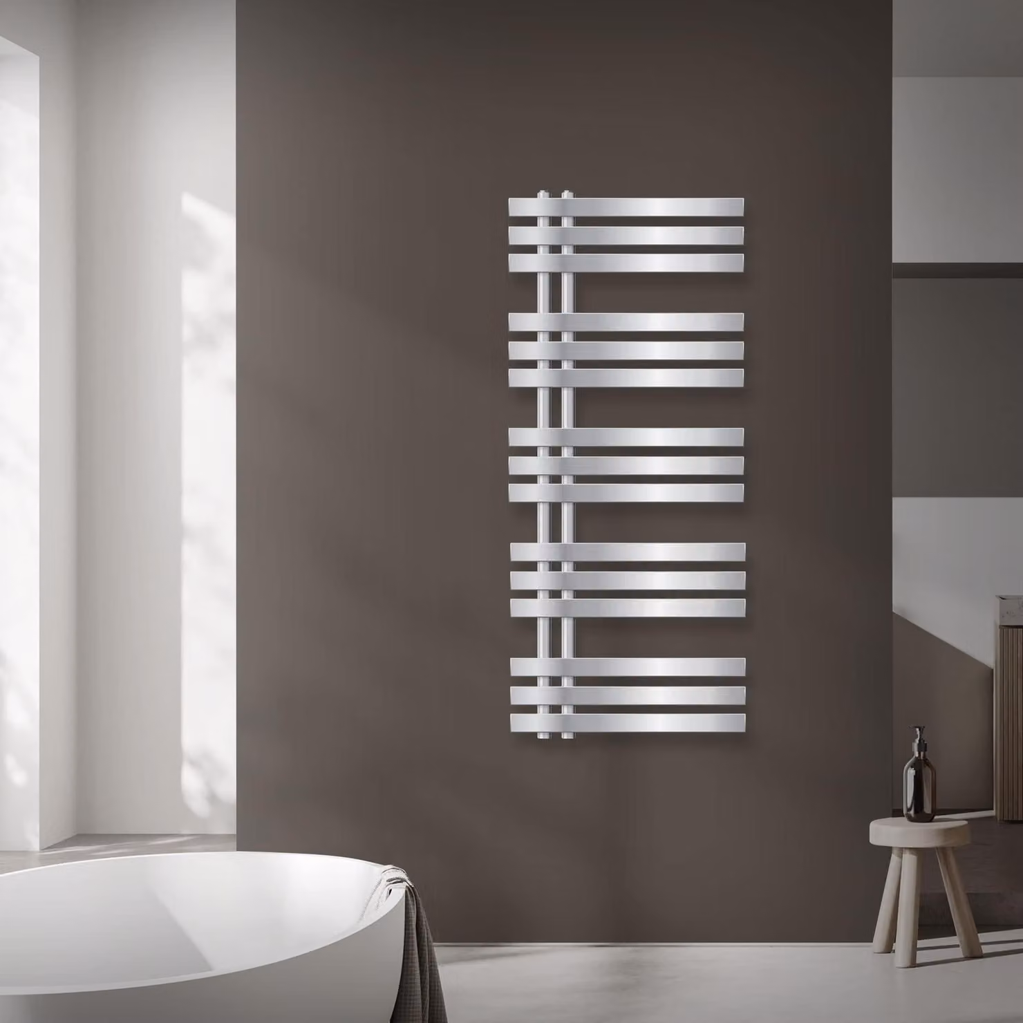 Radiatore elettrico da parete - Potenza riscaldante: 1200 W - Dimensioni: 500 x 1200 mm - Asciugamano riscaldante cromato