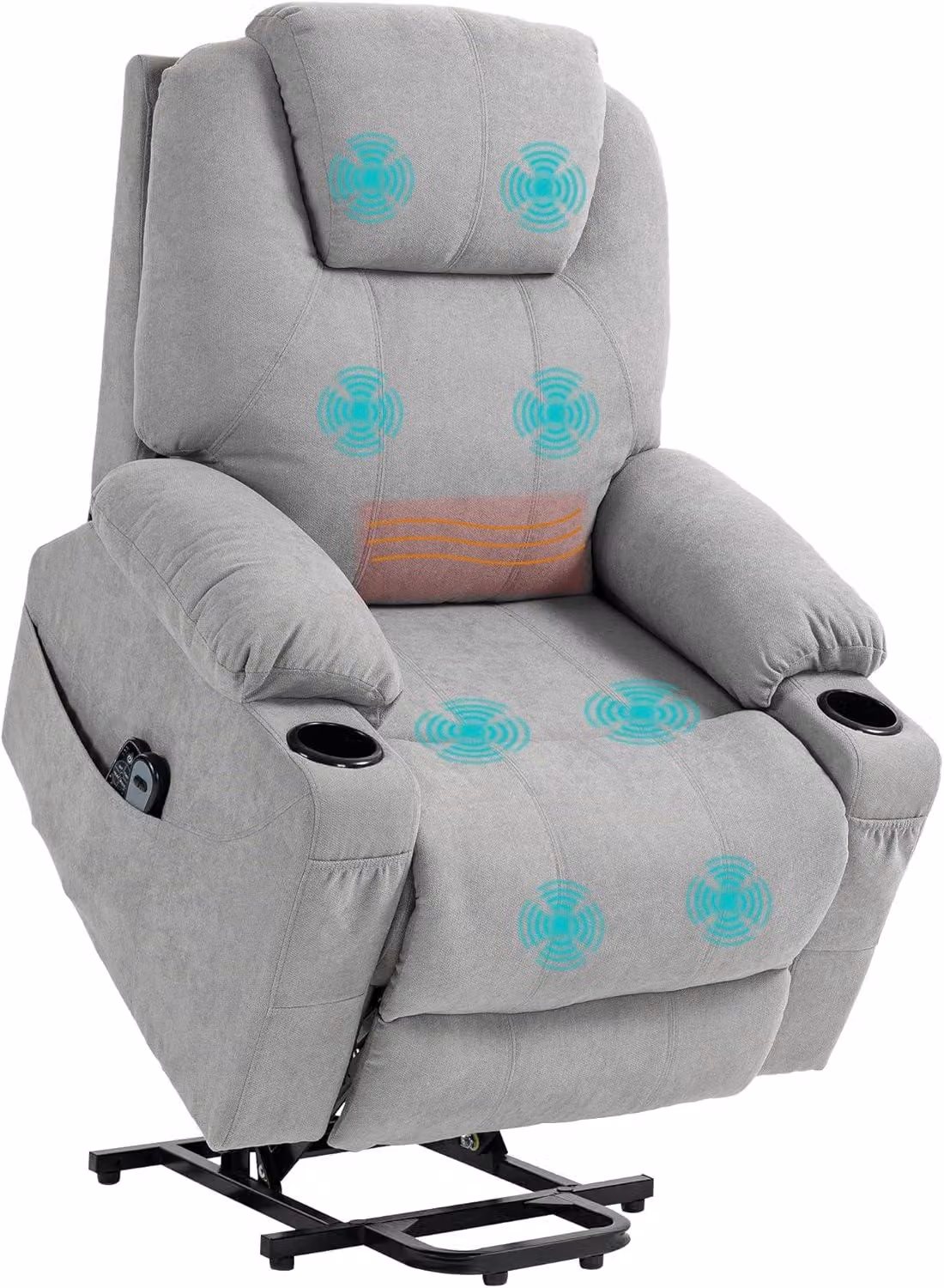 Poltrona reclinabile elettrica - Poltrona relax - Poltrona con supporto per alzarsi - Poltrona massaggiante - Inclinazione regolabile da 45° a 135°