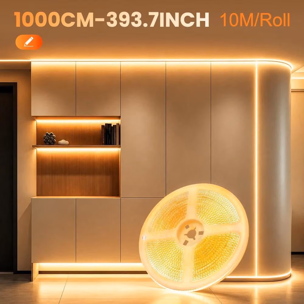 Striscia LED COB - 10 metri - Controllo tramite app e telecomando - Dimmerabile - Timer integrato - Tagliabile - Senza sfarfallio - Luce bianco caldo