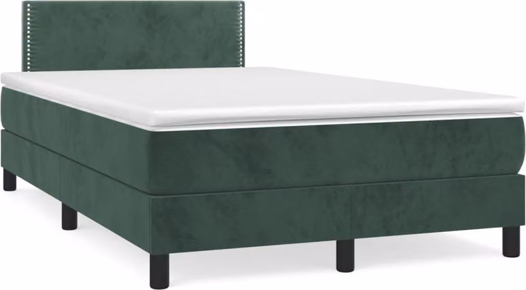Maison Exclusive - Giroletto a Molle con Materasso Verde Scuro 120x190 cm Velluto