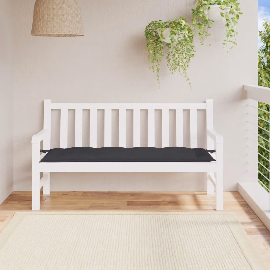 Cuscino per panca vidaXL nero in tessuto Oxford impermeabile e traspirante L 150 cm x P 50 cm x H 7 cm
