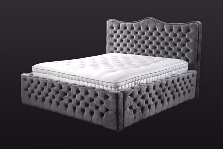 Chesterfield Bett Samt Betten Doppelbett 160x200 Design Hotel Einrichtung