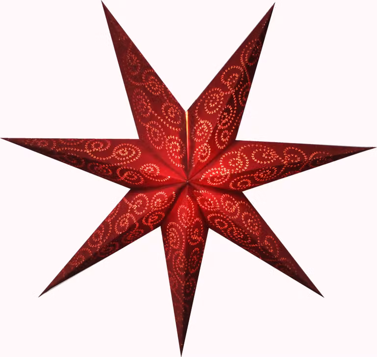 Stella pieghevole di carta illuminata dell'Avvento, stella di Natale 60 cm - Simonides, rosso, decorazione della finestra a stella