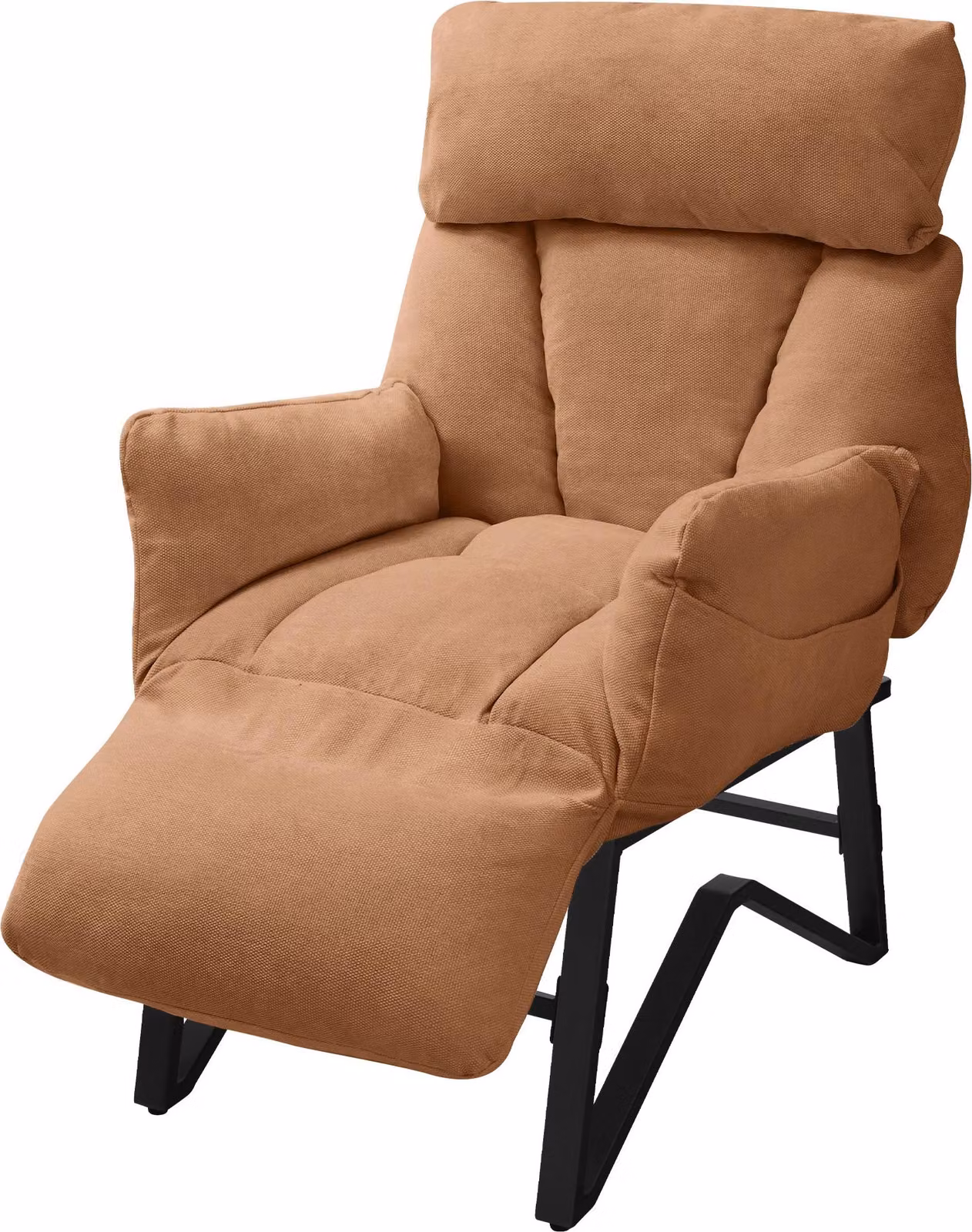 Poltrona reclinabile ML-Design, poltrona relax per il soggiorno, poltrona TV con schienale, braccioli e poggiapiedi regolabili, poltrona da lettura, color marrone