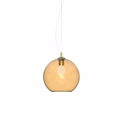 Ideal Lux Lampadario a Sospensione Nemo, Vetro Soffiato Ambra, 30 cm, E27 42W
