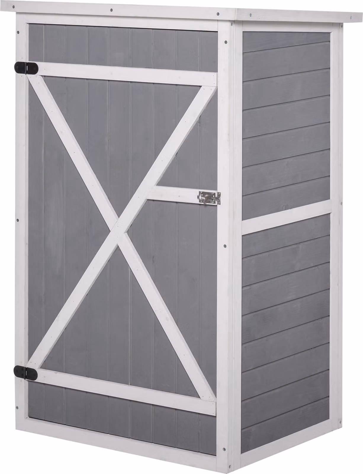 Fortuna Lai Casetta da giardino Ripiani Abete Nero+Grigio+Bianco 75x56x115cm