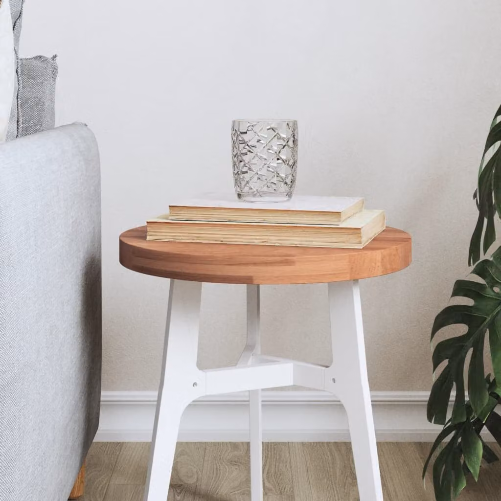 vidaXL Piano per Tavolo Rotondo in Legno di Faggio Marrone, Ø 30 cm, Spessore: 2,5 cm