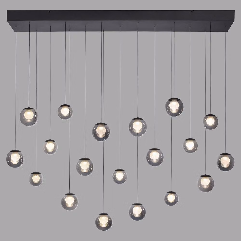 PAUL NEUHAUS PURE Lampada a sospensione LED pop-up, Mystic Grey, 2200–5000 K