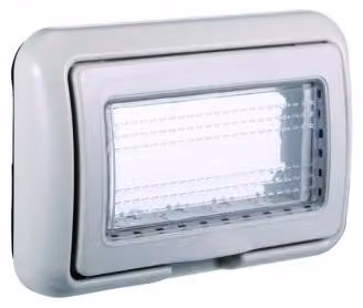 ETTROIT Placca con coperchio 4P IP55 custodia idrobox compatibile Bticino Living colore grigio - LG2704