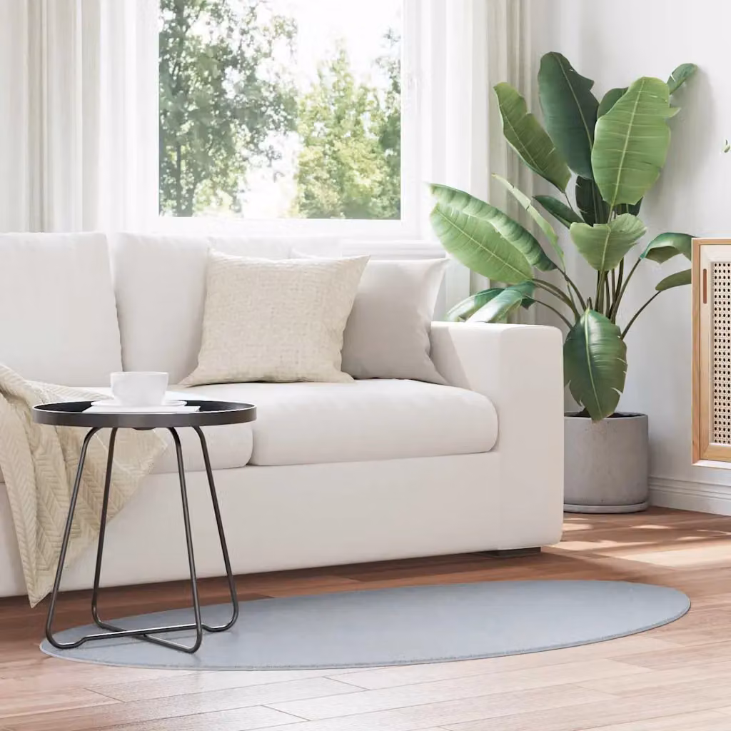 Tappeto moderno vidaXL HUARTE Grigio in poliestere, lavabile e antiscivolo, L: 80 cm x P: 150 cm