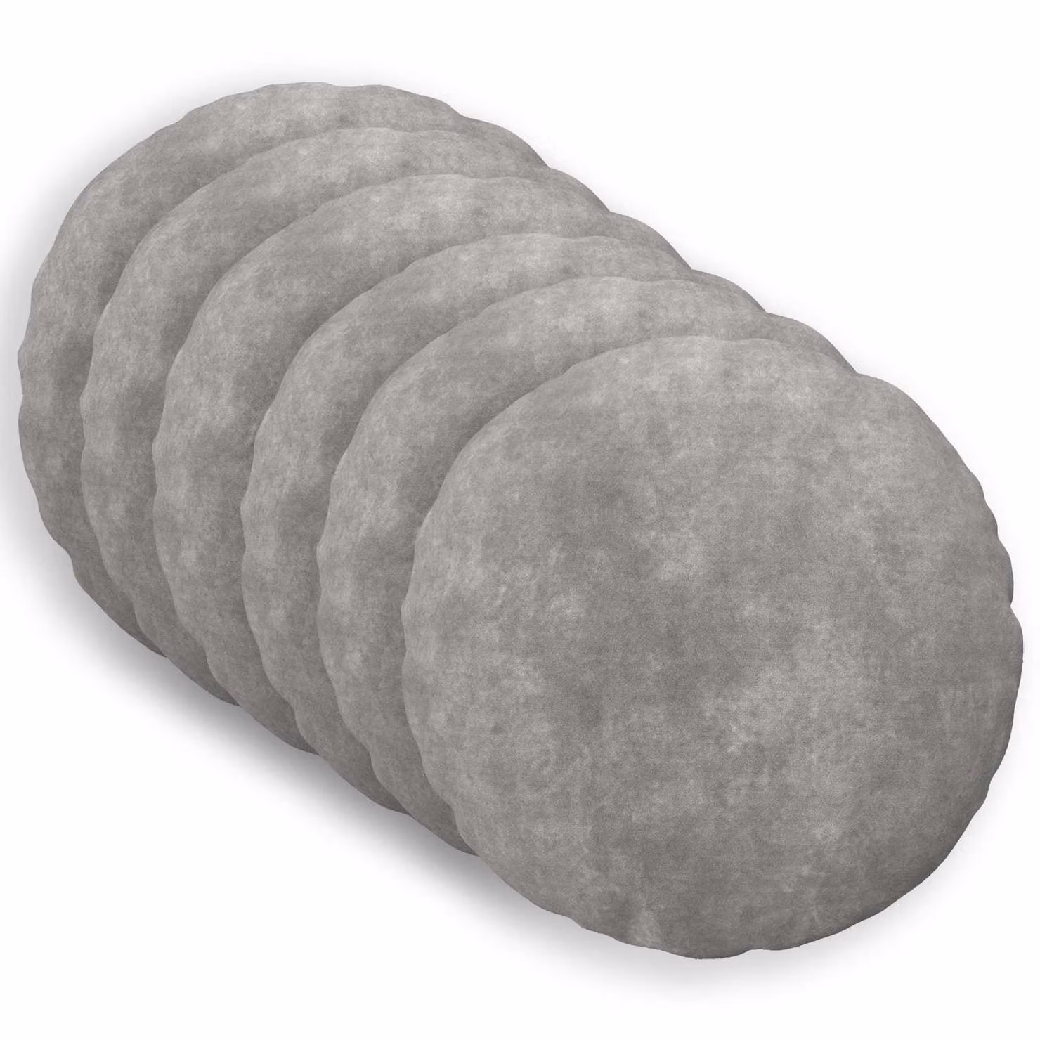 Set di 6 federe vidaXL HEERLEN in microfibra grigio chiaro, Ø 50 cm