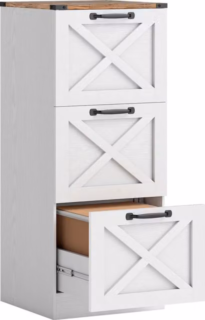 Cassettiera da ufficio HOMCOM con 3 cassetti per cartelle A4, Bianco, L/P/H: 40 x 40 x 101 cm