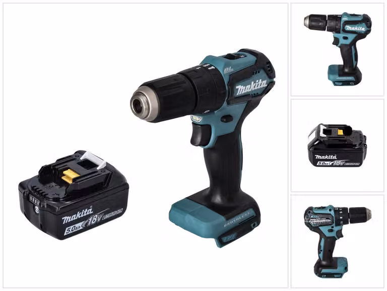 Trapano avvitatore a percussione senza filo Makita DHP 483 T1 18 V 40 Nm Brushless + 1x batteria 5,0 Ah - senza caricabatterie