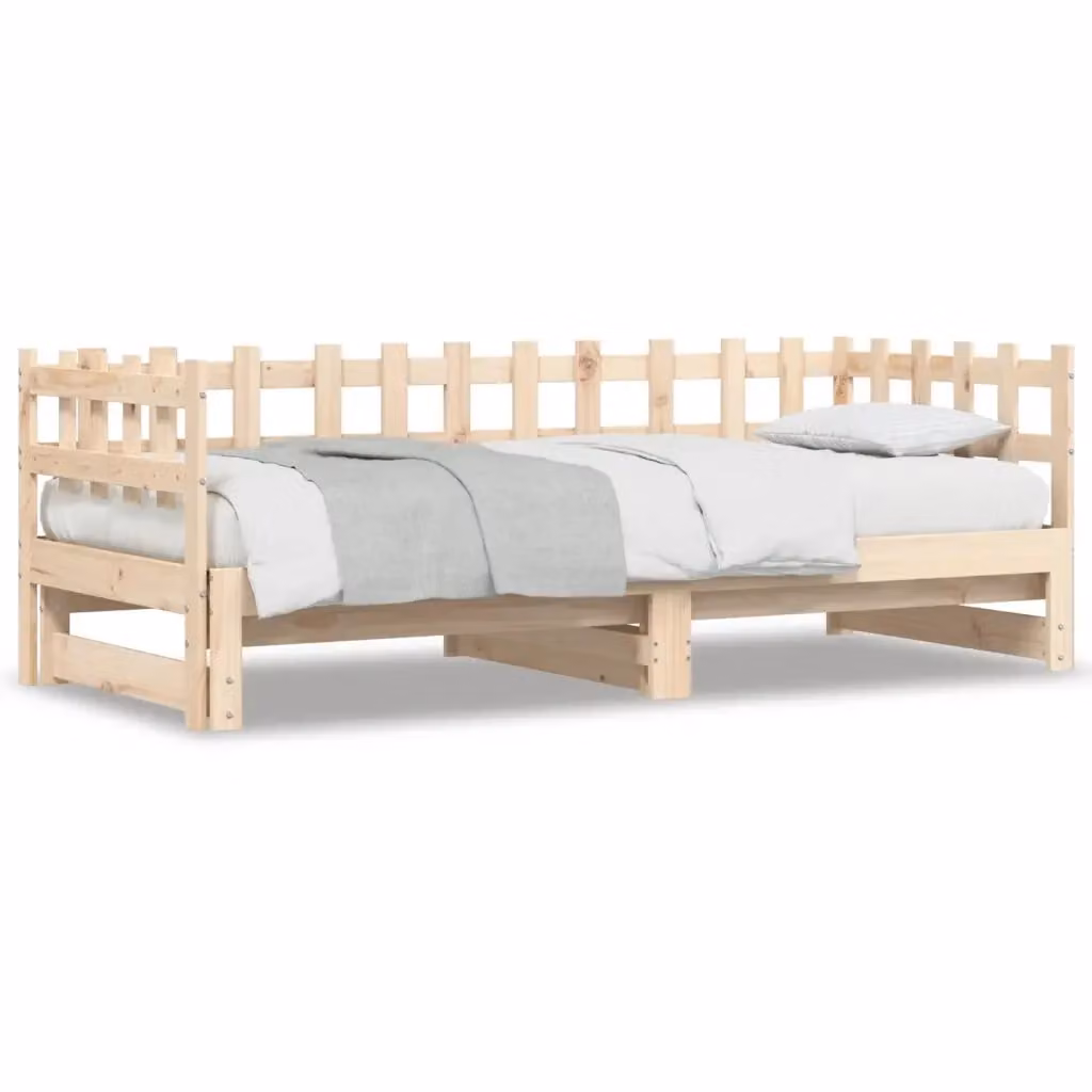 Dormeuse estraibile vidaXL in legno massello di pino rustico non trattato L/P/H: 160 x 203,5 x 68,5 cm – 2
