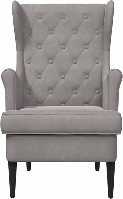Poltrona Relax Moderna in Velluto Grigio con Braccioli e Struttura in Legno e Metallo