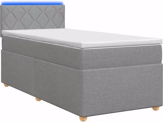 Letto box spring con materasso Grigio Chiaro 90 x 200 cm 3452338