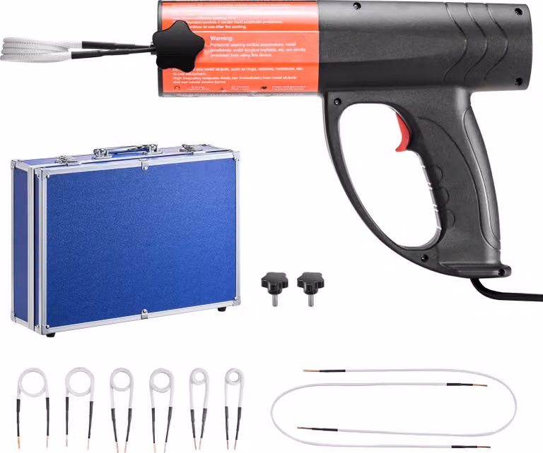 SucceBuy Riscaldatore a induzione per svitare le viti, 1500 W, set di riscaldatori magnetici, strumento per rimuovere le viti arrugginite, accessori di riparazione per officine auto con 8 bobine