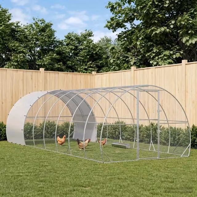 Pollaio Argento 800 x 300 x 200 cm Acciaio zincato 3434698