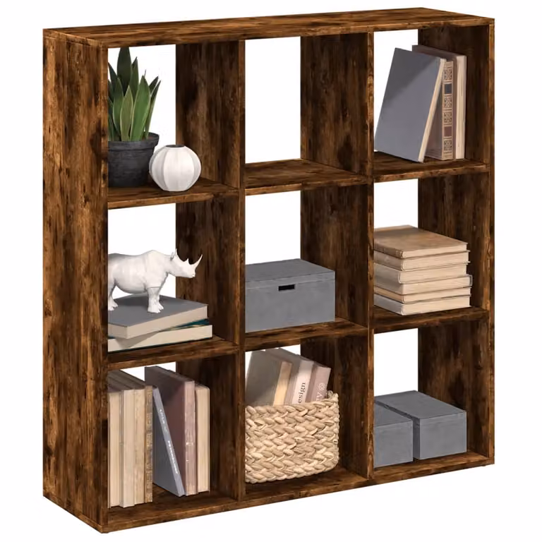 Libreria Divisorio moderna vidaXL in MDF colore Rovere Fumo L: 102 cm, P: 29 cm, H: 103,5 cm