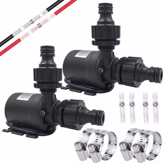 Due pompe subacquee brushless 12 V - 800 l/h, 5 m - Fontane, ricircolo dell'acqua, acquari