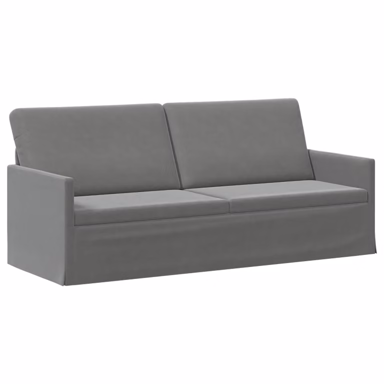 Divano a 3 posti vidaXL in velluto grigio con struttura in metallo L: 190 cm, P: 81 cm, H: 82 cm