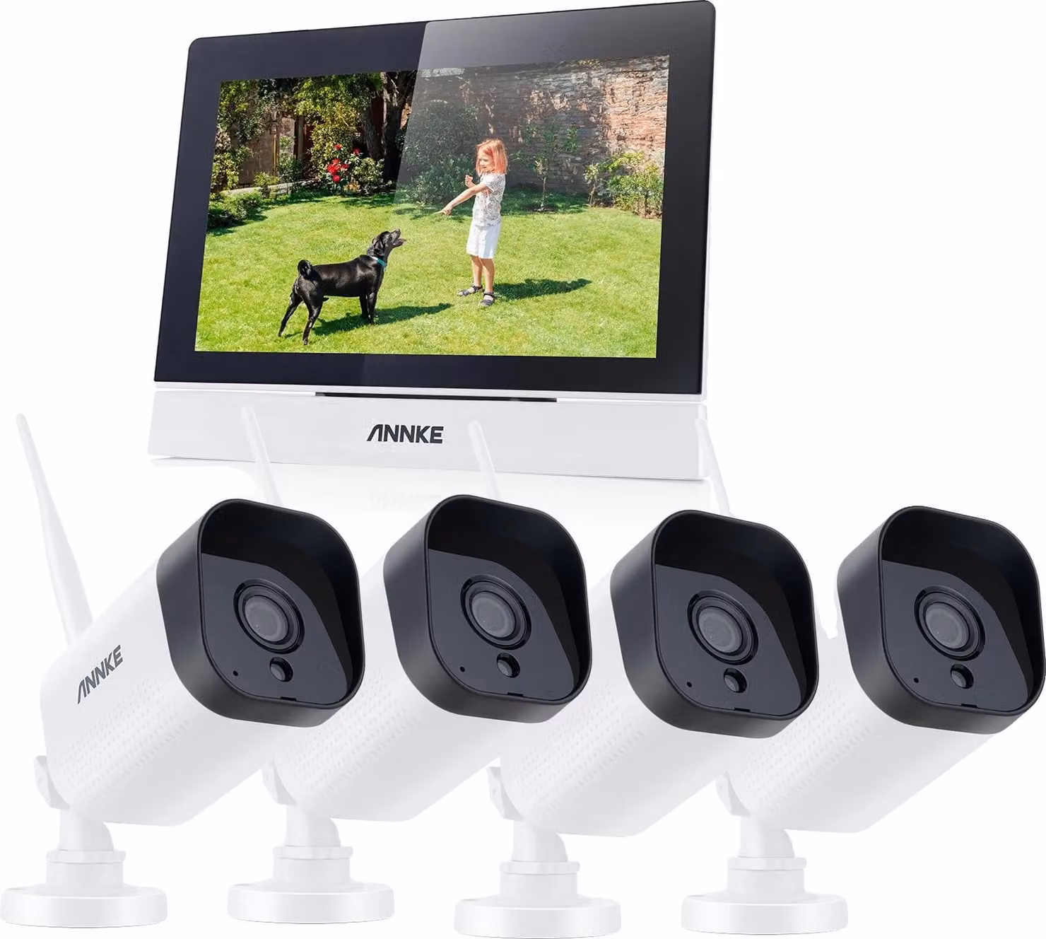 Sistema TVCC wireless, touchscreen da 7 pollici, audio bidirezionale, telecamera da 3MP 4PCS 64G