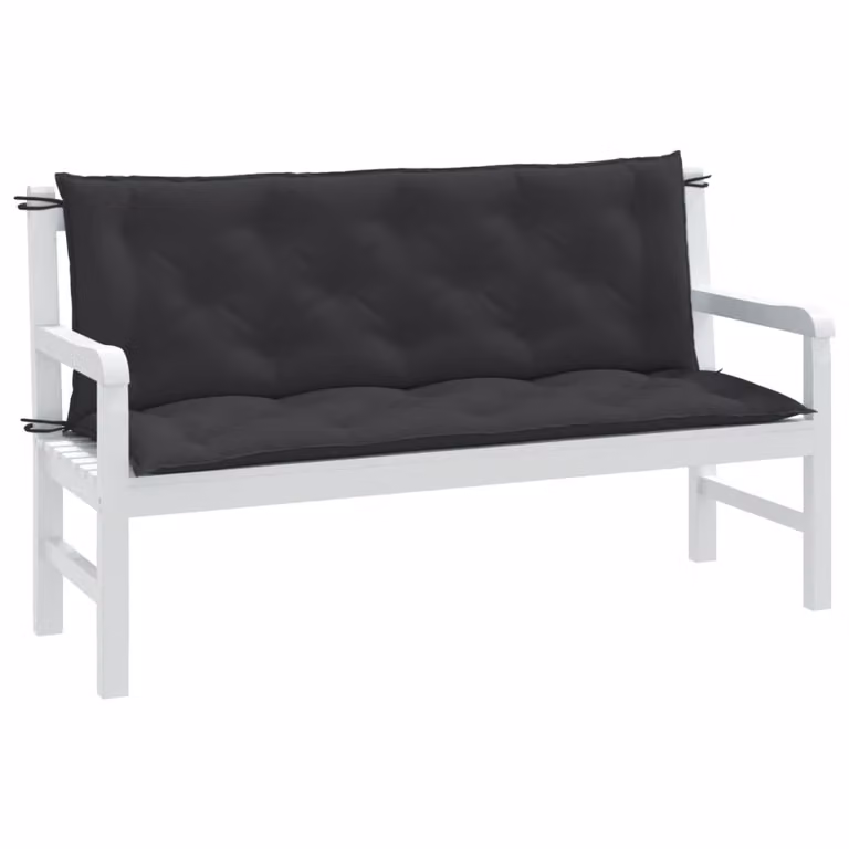 Set di 2 cuscini per panca da giardino vidaXL in tessuto antracite L 150 cm x P 50 cm x H 7 cm