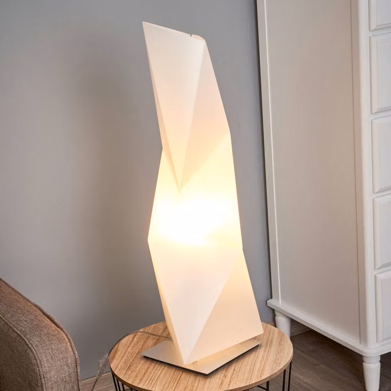 Slamp Lampada da tavolo di design Diamond Medium, Bianco / Opale, Soggiorno / Sala da pranzo, Plastica, Design, Lampada da tavolo