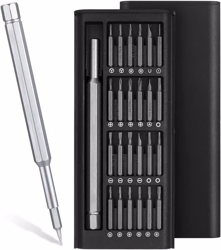 Set di cacciaviti 24-in-1, magnetici, compatti, per la riparazione di dispositivi elettronici