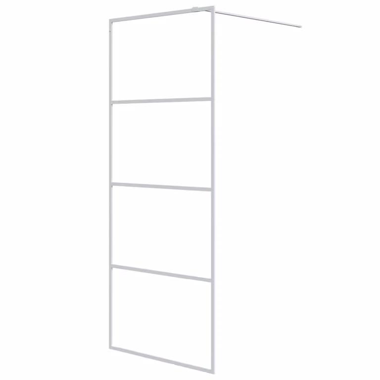 Parete Doccia Walk in Bianca 80x195 cm Vetro Trasparente ESG