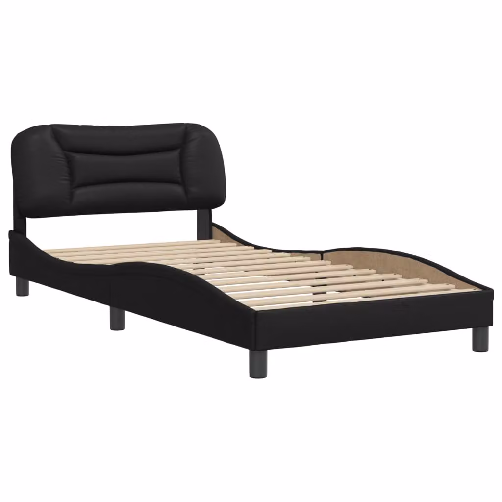 Giroletto senza Materasso Hvar Nero 100x200 cm in Pelle finta
