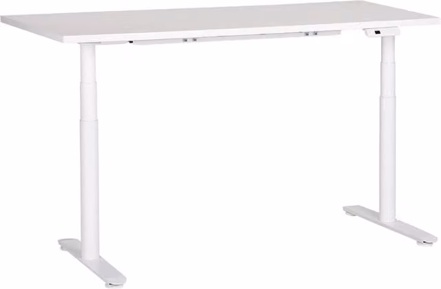 Scrivania regolabile elettricamente bianco 160 x 72 cm Struttura in acciaio verniciato a polvere